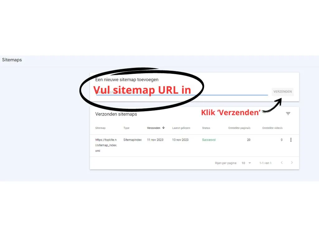 adding a sitemap in google search console