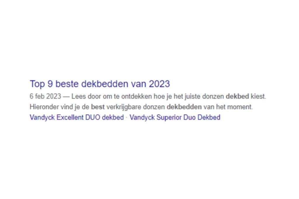 example of an optimised title tag and meta description
