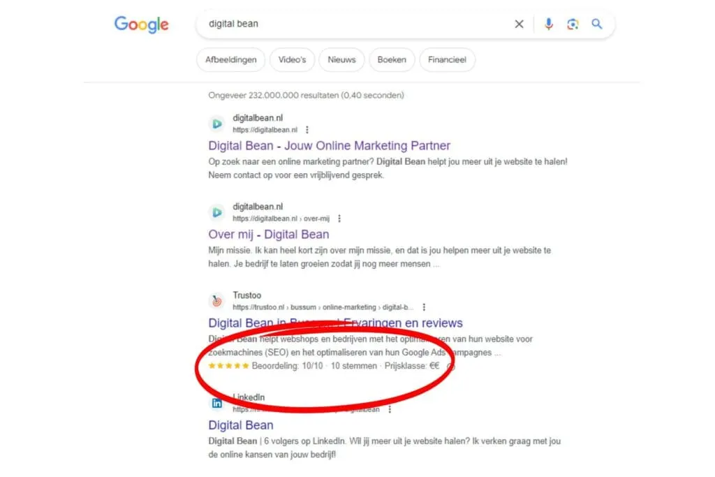 example of a rich snippet in the serp