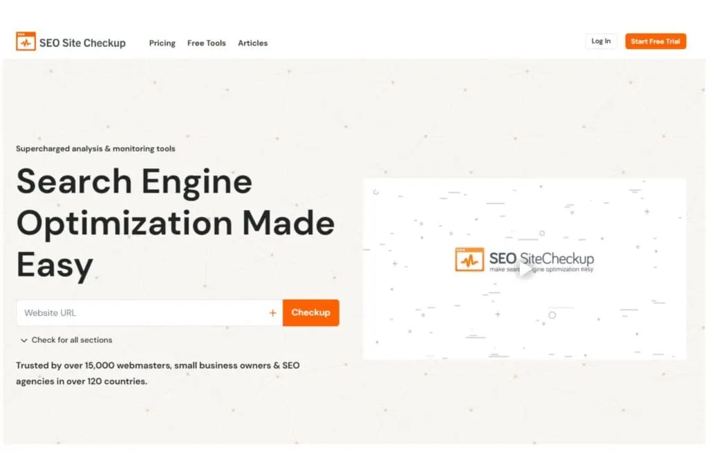 example of the seositecheckup on-page seo tool