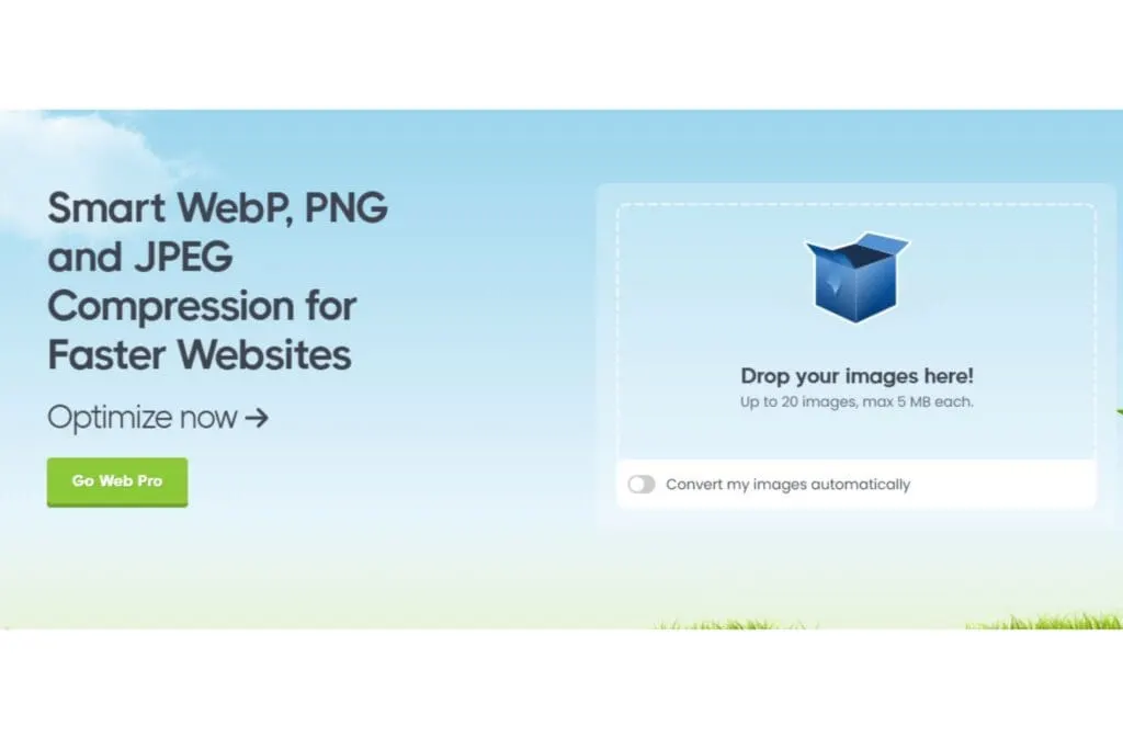 example of the tinypng interface