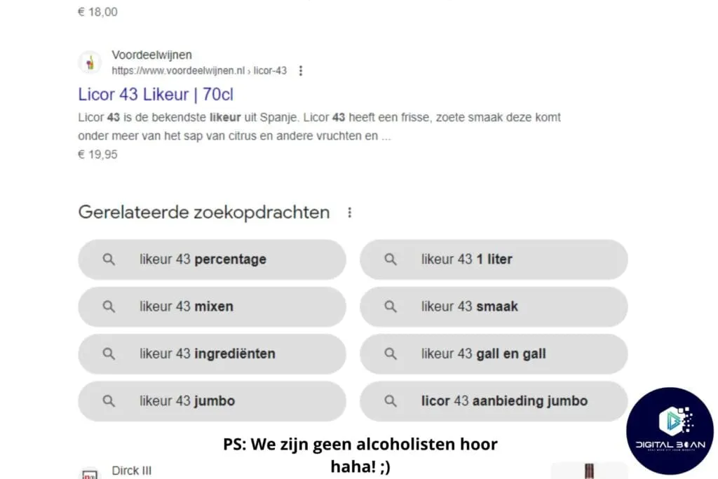 screenshot of related SEO searches